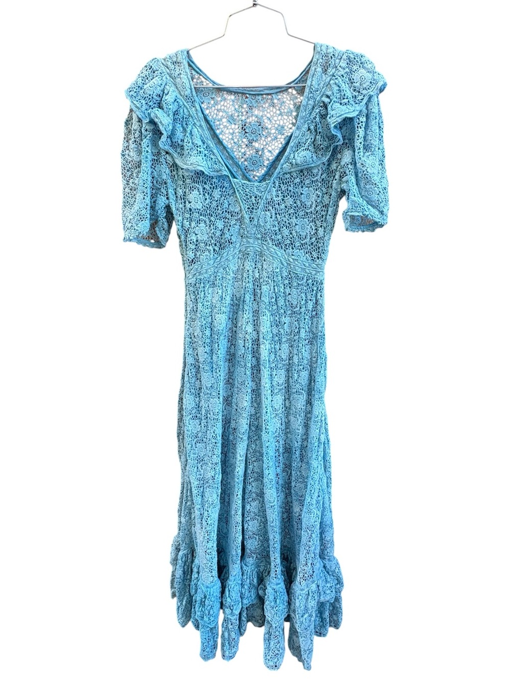 LoveShackFancy Kalani Lace Dress Deep Sea Indigo Size 4 - Picture 8 of 10